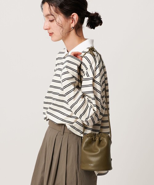 YAHKI（ヤーキ）の「＜YAHKI＞ミニ レザー ドロスト ショルダーバッグ（ショルダーバッグ・レディース・ブラック/オリーブ・FREE）」の7枚目の写真