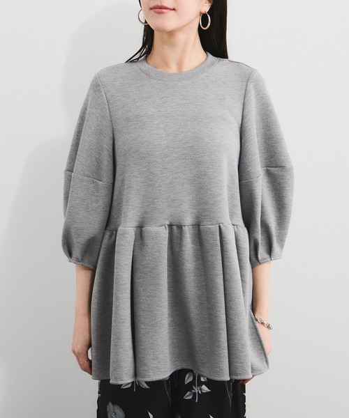 セール】【セットアップ対応】フォルムペプラムプルオーバー（Tシャツ