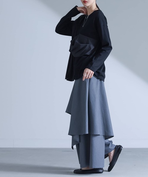 kOhAKU(コハク)の「『アシンメトリーレイヤーパンツ』(その他パンツ・レディース・グレー/ブラック・1/2)」の19枚目の写真