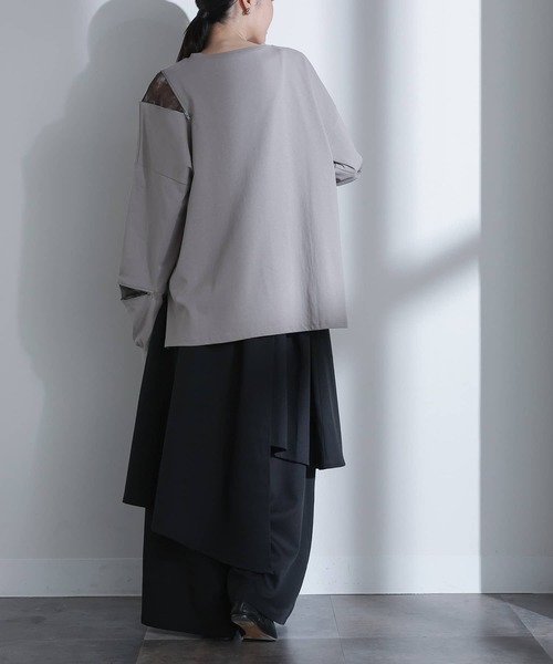 kOhAKU(コハク)の「『アシンメトリーレイヤーパンツ』(その他パンツ・レディース・グレー/ブラック・1/2)」の7枚目の写真
