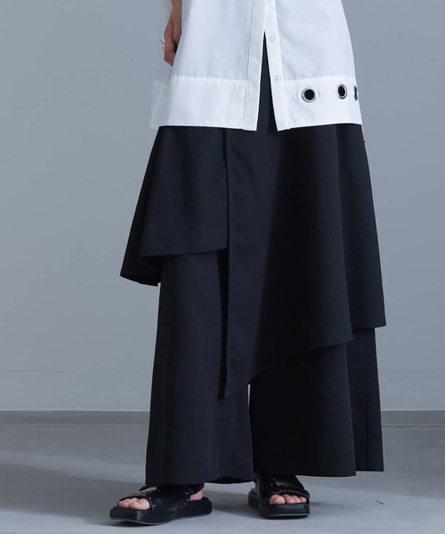 アシンメトリーレイヤーパンツ』（その他パンツ）｜kOhAKU（コハク）の