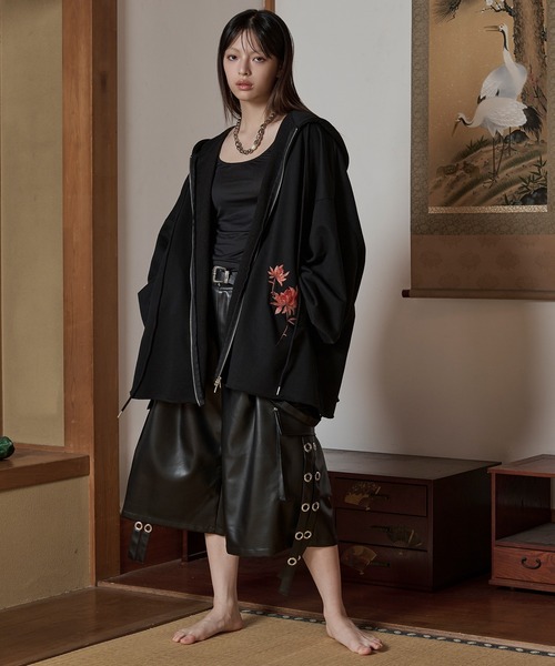 狐独（コドク）の「狐刺繍ビックジップフーディー（パーカー）」 - WEAR