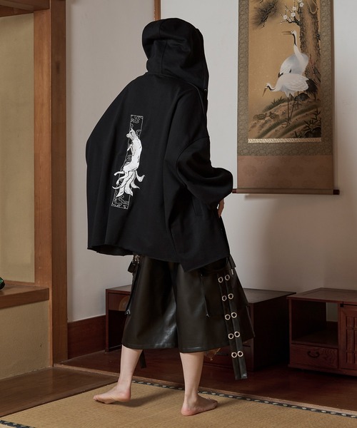 狐刺繍ビックジップフーディー（パーカー）｜狐独（コドク）の