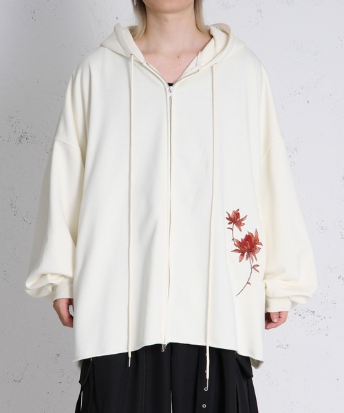 狐刺繍ビックジップフーディー（パーカー）｜狐独（コドク）の