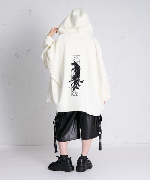 狐刺繍ビックジップフーディー（パーカー）｜狐独（コドク）の