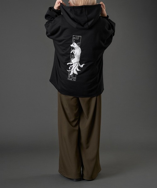 狐刺繍ビックジップフーディー（パーカー）｜狐独（コドク）の