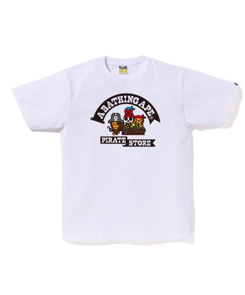 A BATHING APE(アベイシングエイプ)の「CAPTAIN MILO TREASURE TEE(Tシャツ/カットソー・メンズ・ホワイト/ブラック・XX-LARGE/SMALL/X-LARGE/MEDIUM/LARGE)」の1枚目の写真