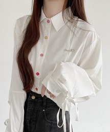 Nana(ナナ)（ナナ）の「袖リボンカラフルボタンシャツ（シャツ/ブラウス）」