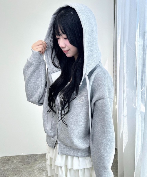 INGNI（イング）の「【WEB限定】ダンボールパーカー（パーカー・レディース・モカ/グレー/オフホワイト/アイボリー・M）」の13枚目の写真