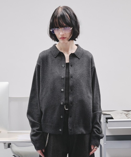 HERILL エジプシャンコットン ホッケーニットシャツ ブラック HERILL エジプシャンコットン ホッケーニットシャツ(ブラック
