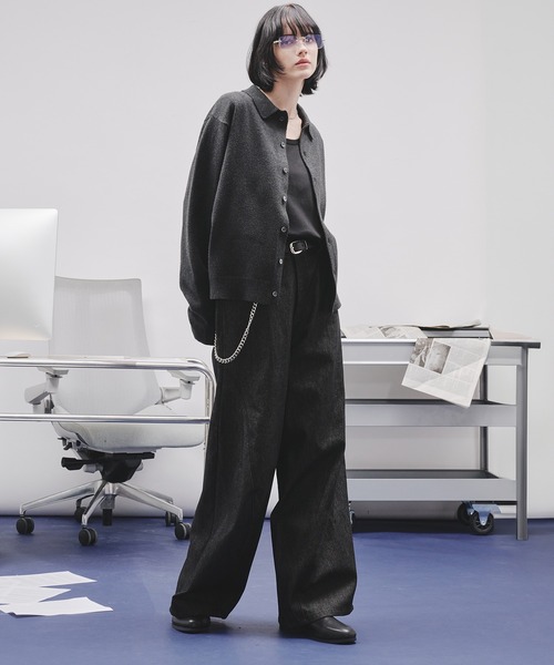 selle glant(セレグランテ)の「BASIC HIGH GAUGE KNIT SHIRT/ベーシックハイゲージニットシャツ(シャツ/ブラウス・メンズ・ブルー/ブラック/ダークオレンジ・SMALL/MEDIUM/LARGE)」の4枚目の写真