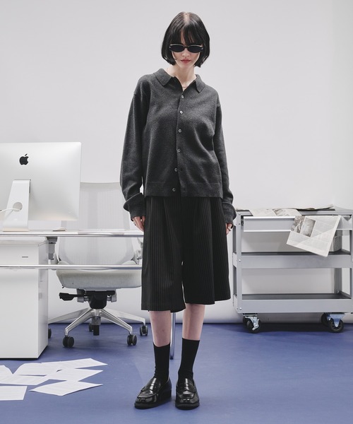 selle glant(セレグランテ)の「BASIC HIGH GAUGE KNIT SHIRT/ベーシックハイゲージニットシャツ(シャツ/ブラウス・メンズ・ブルー/ブラック/ダークオレンジ・SMALL/MEDIUM/LARGE)」の9枚目の写真