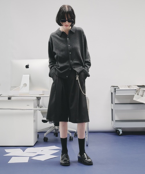 selle glant(セレグランテ)の「BASIC HIGH GAUGE KNIT SHIRT/ベーシックハイゲージニットシャツ(シャツ/ブラウス・メンズ・ブルー/ブラック/ダークオレンジ・SMALL/MEDIUM/LARGE)」の13枚目の写真