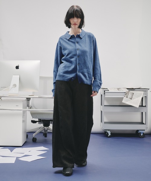 selle glant(セレグランテ)の「BASIC HIGH GAUGE KNIT SHIRT/ベーシックハイゲージニットシャツ(シャツ/ブラウス・メンズ・ブルー/ブラック/ダークオレンジ・SMALL/MEDIUM/LARGE)」の21枚目の写真