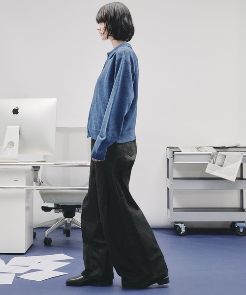 selle glant(セレグランテ)の「BASIC HIGH GAUGE KNIT SHIRT/ベーシックハイゲージニットシャツ(シャツ/ブラウス・メンズ・ブルー/ブラック/ダークオレンジ・SMALL/MEDIUM/LARGE)」の22枚目の写真