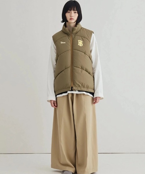 DISCUS（ディスカス）の「2025AW DISCUS/ディスカス オーバーサイズ ユーティリティ ナイロン中綿ベスト キルティング パデッドベスト レディース メンズ（ダウンベスト・レディース・ベージュ/ネイビー/グリーン/アイボリー/ブラック・M/XL/L）」の8枚目の写真