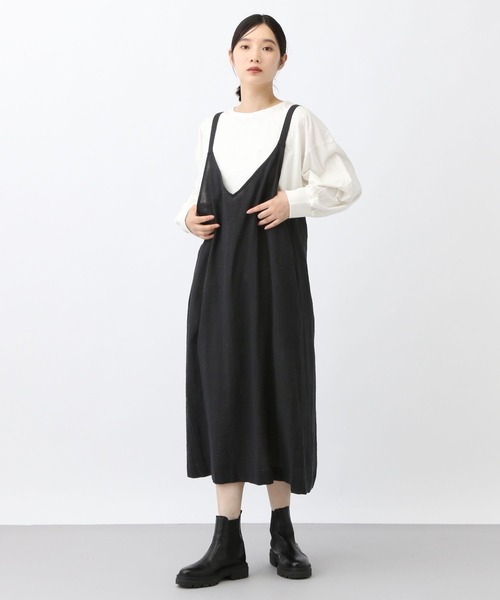studio CLIP（スタディオクリップ）の「《natural by clip》ダブルフロントシャーリングキャミワンピース（ワンピース・レディース・その他1/その他2/チャコール・FREE）」の9枚目の写真