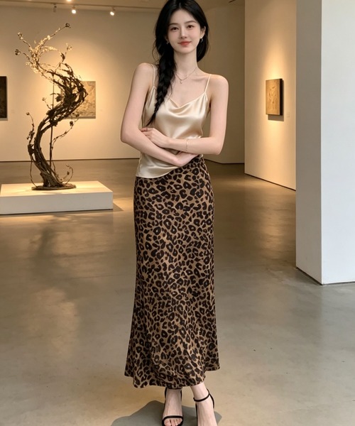 gossip!ロサンゼルス(ゴシップロサンゼルス)の「レオパード柄 サテンマーメイドロングスカート(スカート・レディース・レオパード・S/M/L/XL)」の11枚目の写真