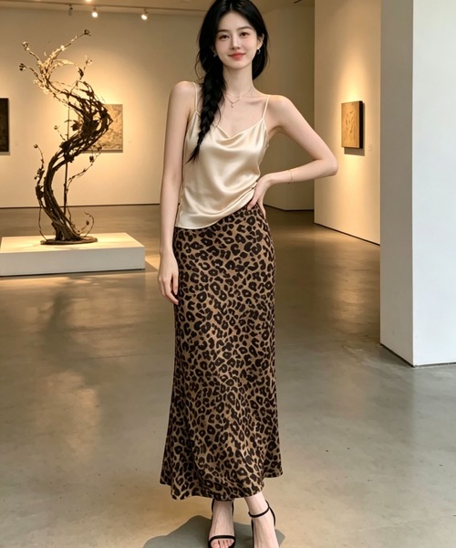 gossip!ロサンゼルス(ゴシップロサンゼルス)の「レオパード柄 サテンマーメイドロングスカート(スカート・レディース・レオパード・S/M/L/XL)」の12枚目の写真
