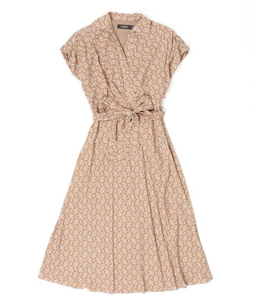 LAUREN RALPH LAUREN(ローレン ラルフ ローレン)の「ジオプリント ベルテッド クレープ ドレス(ワンピース・レディース・ブラウン系2・00/2/0/4/6)」の6枚目の写真