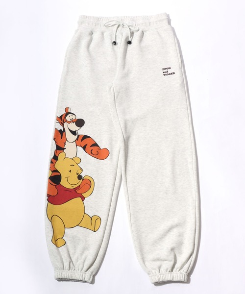 Disney(ディズニー)の「Disney(ディズニー)裏起毛スウェットジョガーパンツ レディース/ミッキーマウス くまのプーさん キャラクタープリント(スウェットパンツ・レディース・ブラック/グレー系その他/ホワイト系その他2/グレー系その他2/ホワイト系その他/ネイビー/ダークグレー/グレー・M/L)」の3枚目の写真