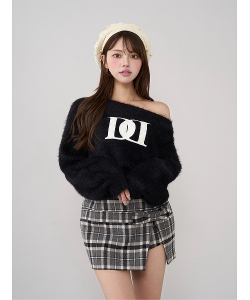 ダーリッチ DDロゴワンショルニットトップス DDロゴワンショルニットトップス（ニット/セーター）｜Darich