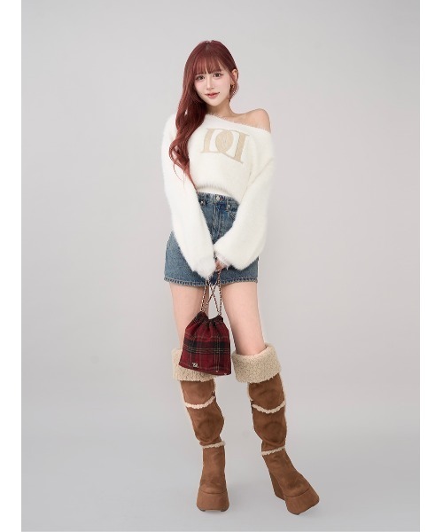 ダーリッチ DDロゴワンショルニットトップス DDロゴワンショルニットトップス（ニット/セーター）｜Darich