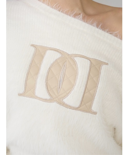 darich ダーリッチ DDロゴワンショルニットトップス ホワイト ダーリッチ Darich DDロゴワンショルニットトップス
