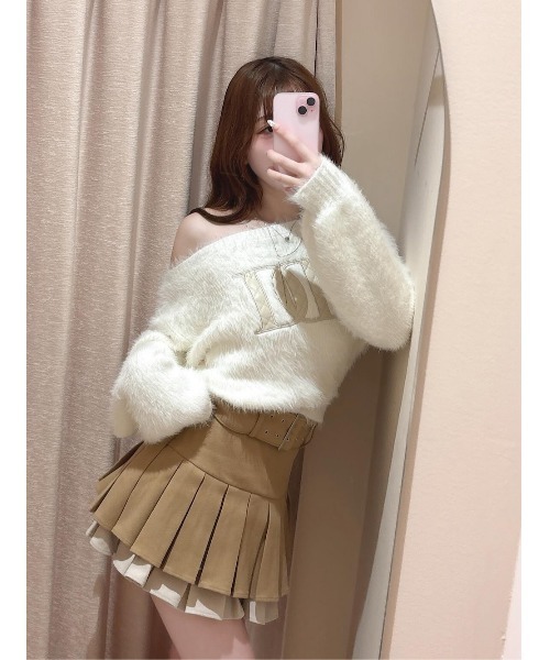 Darich DDロゴワンショルニットトップス ダーリッチ Darich DDロゴワンショルニットトップス