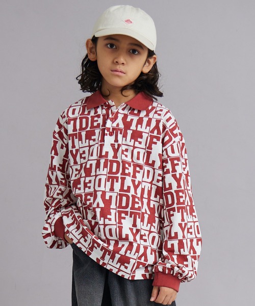 PAIRMANON STREET（ペアマノンストリート）の「【綿100%】総柄 ポロ 長袖 Tシャツ【PAIRMANON STREET】（ポロシャツ・キッズ・ホワイト/レッド/ブラック・130/100/160/120/140/90/150/110）」の3枚目の写真