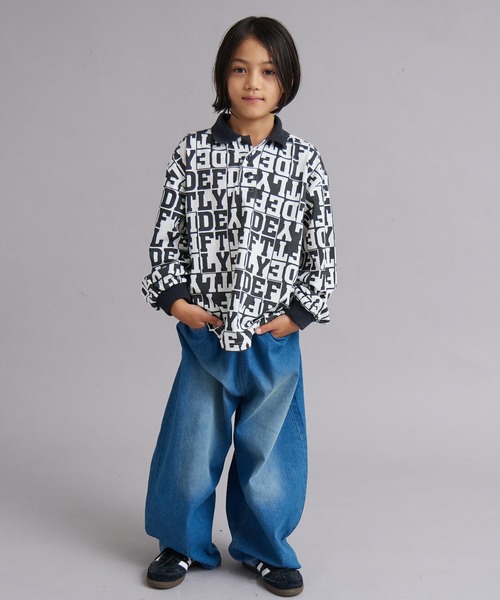 PAIRMANON STREET（ペアマノンストリート）の「【綿100%】総柄 ポロ 長袖 Tシャツ【PAIRMANON STREET】（ポロシャツ・キッズ・ホワイト/レッド/ブラック・130/100/160/120/140/90/150/110）」の7枚目の写真