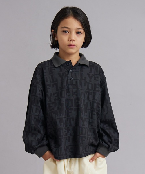 PAIRMANON STREET（ペアマノンストリート）の「【綿100%】総柄 ポロ 長袖 Tシャツ【PAIRMANON STREET】（ポロシャツ・キッズ・ホワイト/レッド/ブラック・130/100/160/120/140/90/150/110）」の4枚目の写真