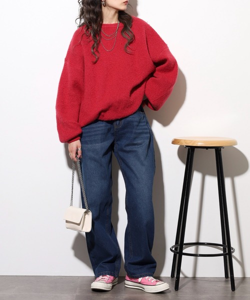 atONE(アットワン)の「デニムカーヴィーパンツ(その他パンツ・レディース・ブルー/ワンウォッシュ/ネイビー・LL/M/L/4L/3L)」の7枚目の写真