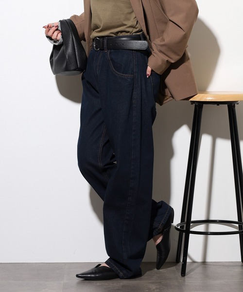 atONE(アットワン)の「デニムカーヴィーパンツ(その他パンツ・レディース・ブルー/ワンウォッシュ/ネイビー・LL/M/L/4L/3L)」の13枚目の写真
