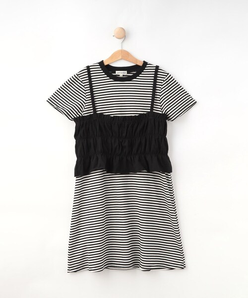 SHOO・LA・RUE（シューラルー）の「【130-150cm】キャミ付きワンピース（ワンピース・キッズ・ブラック系2/ブラック・13/15 /14）」の2枚目の写真