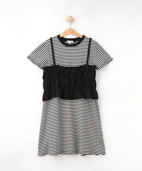 SHOO・LA・RUE（シューラルー）の「【130-150cm】キャミ付きワンピース（ワンピース・キッズ・ブラック系2/ブラック・13/15 /14）」の3枚目の写真