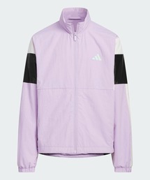 adidas（アディダス）の「ガールズ ウーブン ルーズフィット フルジップ ジャケット キッズ / アディダス adidas（ナイロンジャケット）」