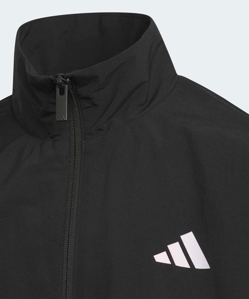 adidas（アディダス）の「ガールズ ウーブン ルーズフィット フルジップ ジャケット キッズ / アディダス adidas（ナイロンジャケット・キッズ・ブラック/バイオレット・130/140/150/160）」の4枚目の写真