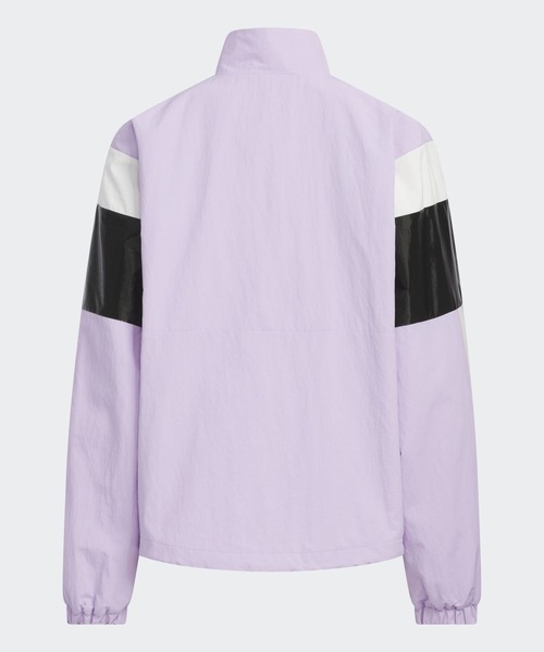 adidas（アディダス）の「ガールズ ウーブン ルーズフィット フルジップ ジャケット キッズ / アディダス adidas（ナイロンジャケット・キッズ・ブラック/バイオレット・130/140/150/160）」の7枚目の写真