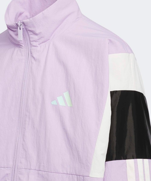 adidas（アディダス）の「ガールズ ウーブン ルーズフィット フルジップ ジャケット キッズ / アディダス adidas（ナイロンジャケット・キッズ・ブラック/バイオレット・130/140/150/160）」の8枚目の写真