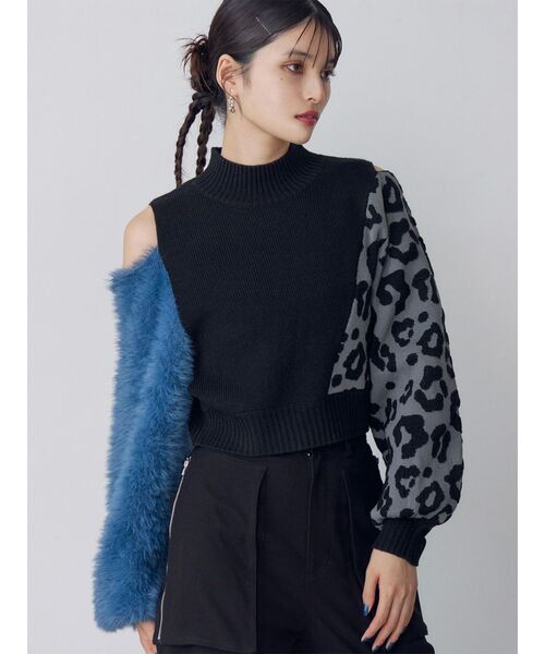 チャコールニットそらまめ様 セール】アシメフクレジャガードニット（ニット/セーター）｜MURUA