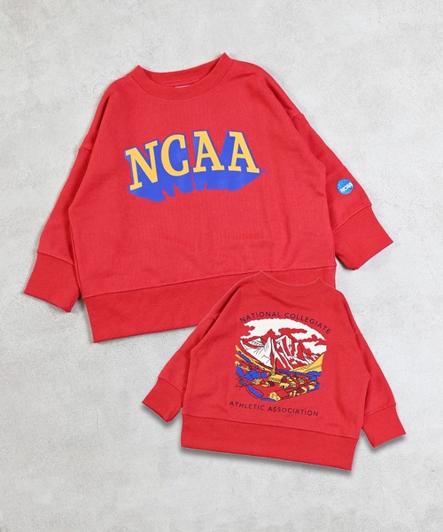 NCAA（エヌシーエーエー）の「【NCAA】ロゴプリントクルーネックスウェット（スウェット・キッズ・ブラック/キナリ/レッド/グリーン・100/110/120/130/140）」の4枚目の写真