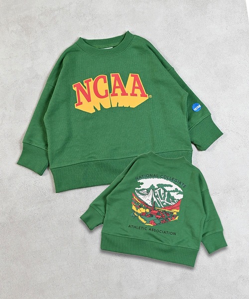NCAA（エヌシーエーエー）の「【NCAA】ロゴプリントクルーネックスウェット（スウェット・キッズ・ブラック/キナリ/レッド/グリーン・100/110/120/130/140）」の3枚目の写真