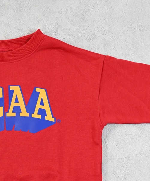 NCAA（エヌシーエーエー）の「【NCAA】ロゴプリントクルーネックスウェット（スウェット・キッズ・ブラック/キナリ/レッド/グリーン・100/110/120/130/140）」の6枚目の写真