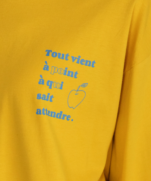 POU DOU DOU（プードゥドゥ）の「バックロゴプリントロンT（Tシャツ/カットソー・レディース・オフホワイト/イエロー/ネイビー・M）」の13枚目の写真