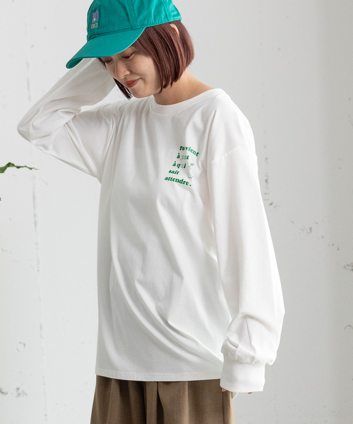 POU DOU DOU（プードゥドゥ）の「バックロゴプリントロンT（Tシャツ/カットソー・レディース・オフホワイト/イエロー/ネイビー・M）」の15枚目の写真