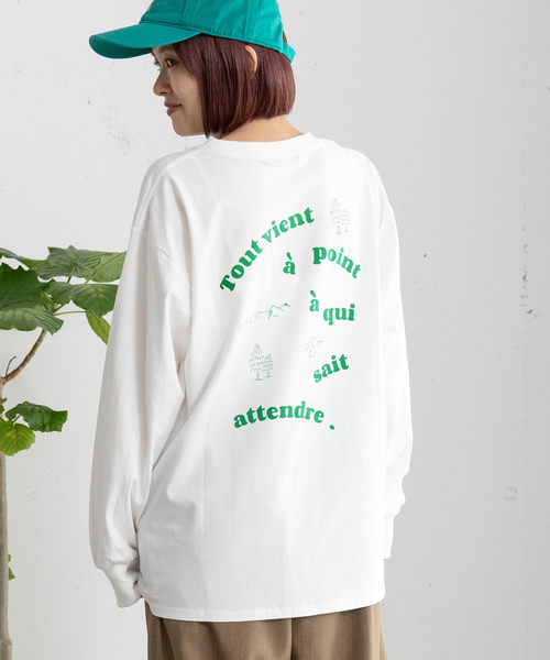 POU DOU DOU（プードゥドゥ）の「バックロゴプリントロンT（Tシャツ/カットソー・レディース・オフホワイト/イエロー/ネイビー・M）」の18枚目の写真