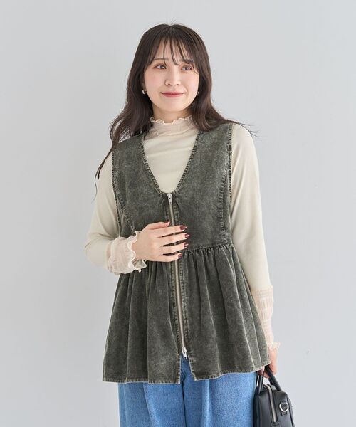 ELENCARE DUE（エレンカーレデュエ）の「・ELENCARE DUE ケミカルコーデュロイベスト（ベスト・レディース・グレー/ブラウン/グリーン・FREE）」の18枚目の写真