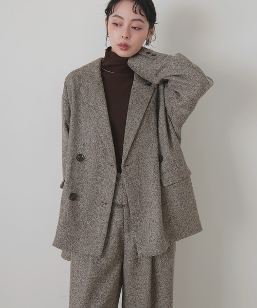 LIAN（リアン）の「ツイードダブルテーラードジャケット（テーラードジャケット・レディース・ブラック/ブラウン/グレー/アイボリー・FREE）」の7枚目の写真