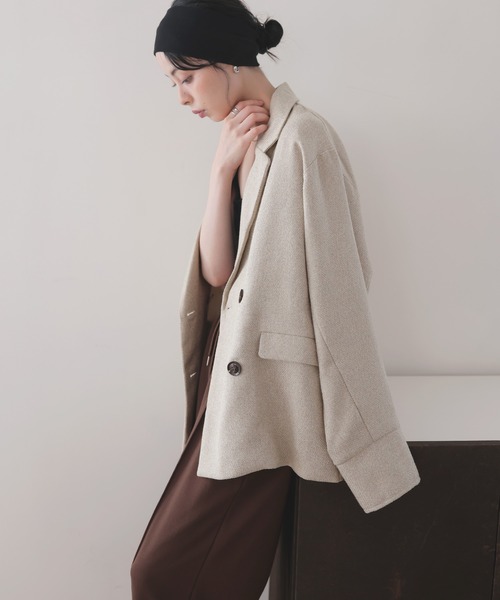 LIAN（リアン）の「ツイードダブルテーラードジャケット（テーラードジャケット・レディース・ブラック/ブラウン/グレー/アイボリー・FREE）」の18枚目の写真